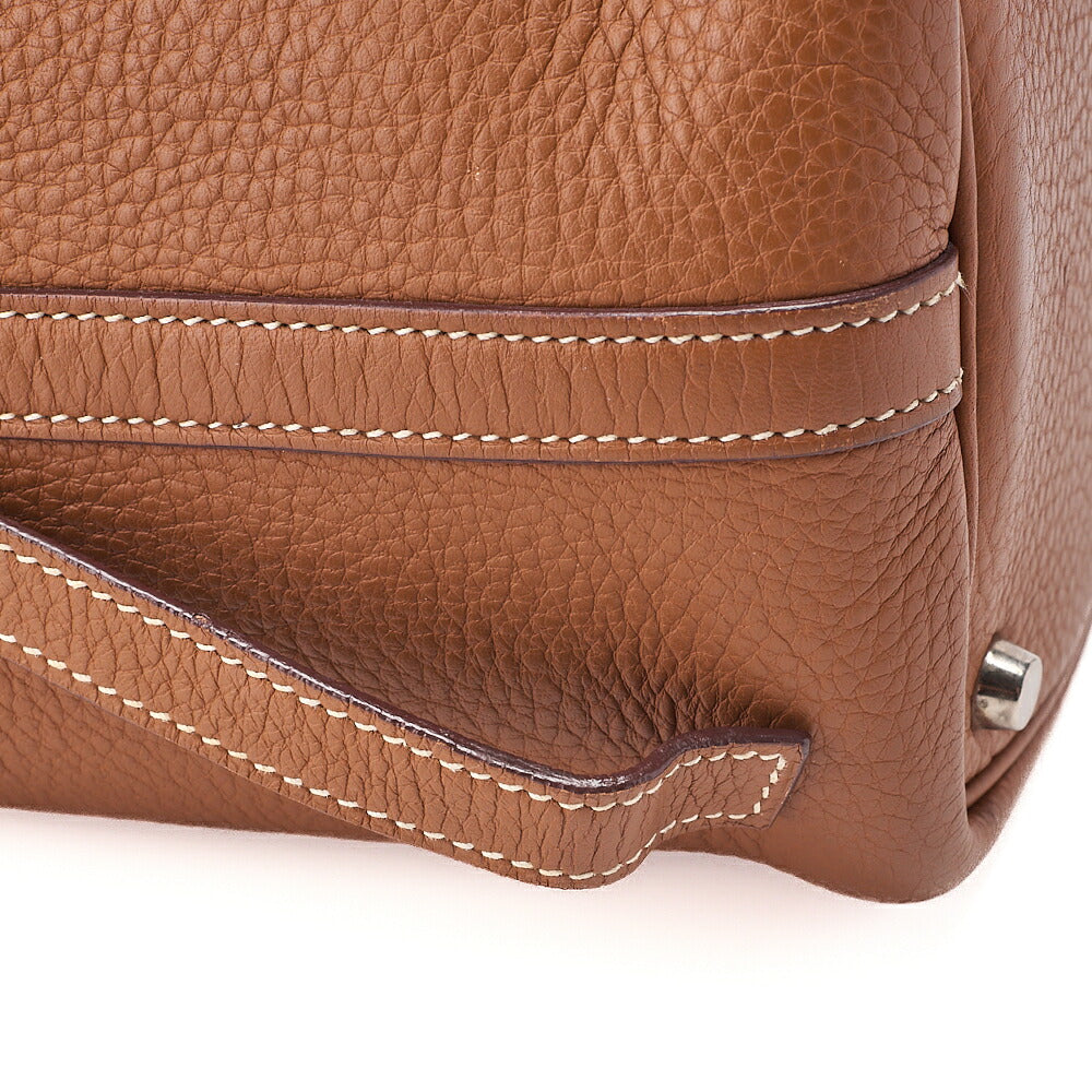 Hermes Hermes Picotan PM Handbag Taurillon Clemence Gold Silver-Tone Hardware, Pre-Owned