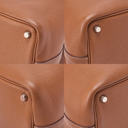 Hermes Hermes Picotan PM Handbag Taurillon Clemence Gold Silver-Tone Hardware, Pre-Owned