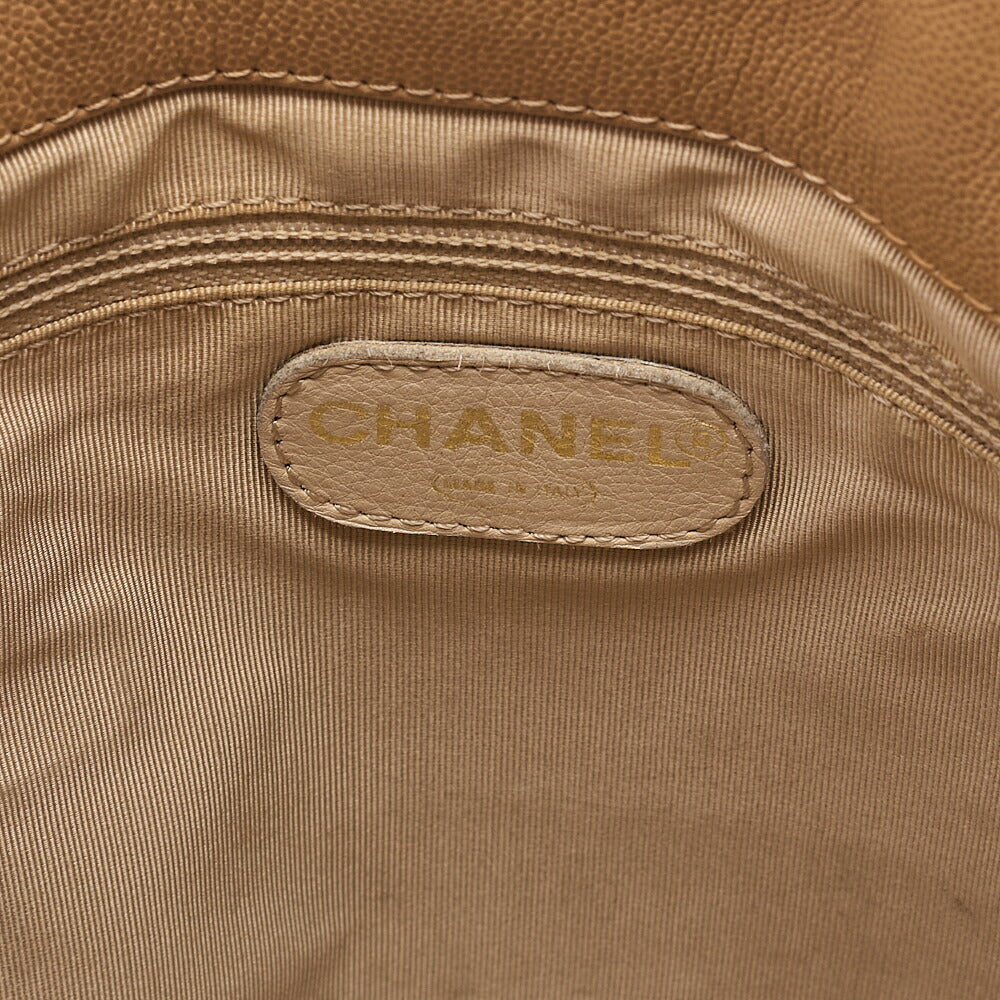 CHANEL Caviar Skin DekaCoco Tortoiseshell Pattern Plastic Chain Tote Bag Beige Black-Tone Hardware, Pre-Owned