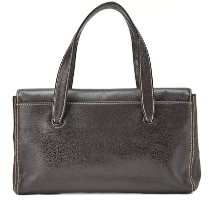 CHANEL Caviar Skin Dekacoco Wild Stitch Tote Bag Brown Gold-Tone Hardware, Pre-Owned