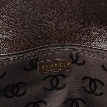 CHANEL Caviar Skin Dekacoco Wild Stitch Tote Bag Brown Gold-Tone Hardware, Pre-Owned