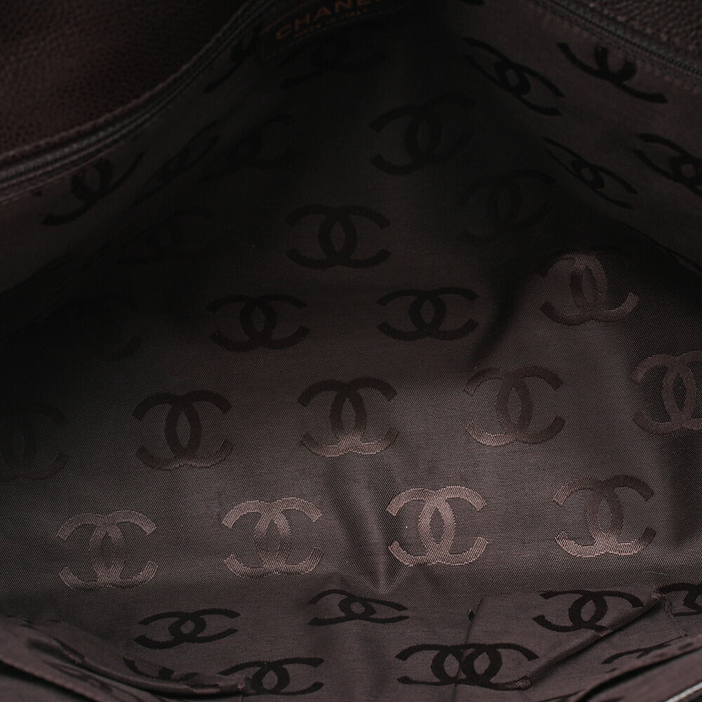 CHANEL Caviar Skin Dekacoco Wild Stitch Tote Bag Brown Gold-Tone Hardware, Pre-Owned