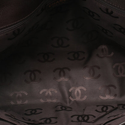 CHANEL Caviar Skin Dekacoco Wild Stitch Tote Bag Brown Gold-Tone Hardware, Pre-Owned
