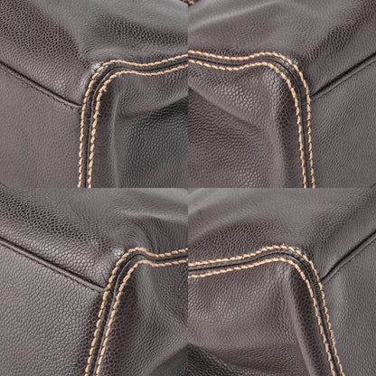 CHANEL Caviar Skin Dekacoco Wild Stitch Tote Bag Brown Gold-Tone Hardware, Pre-Owned