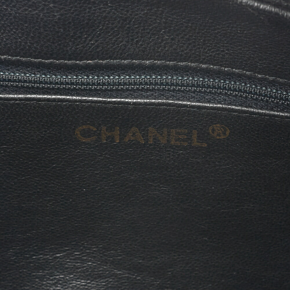 CHANEL Lambskin Matelasse Round Flap Coco Mark Bijou Chain Shoulder Black Gold-Tone Hardware, Pre-Owned