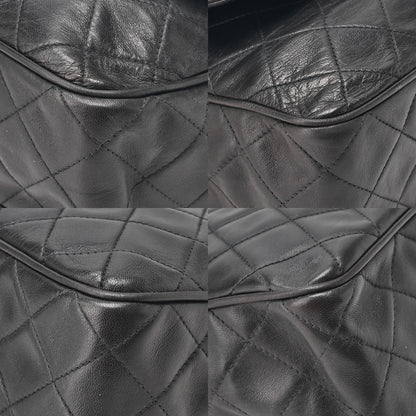 CHANEL Lambskin Matelasse Round Flap Coco Mark Bijou Chain Shoulder Black Gold-Tone Hardware, Pre-Owned