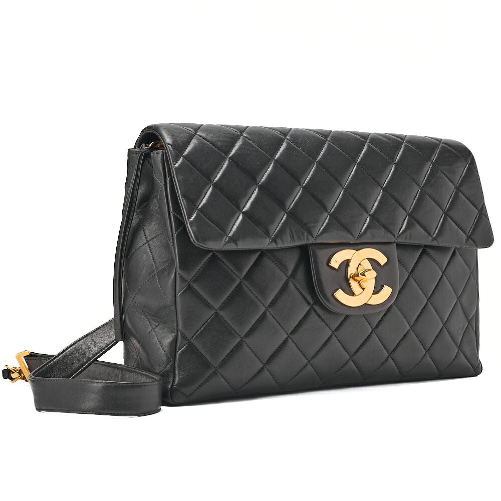 CHANEL Lambskin Matelasse Dekacoco Turn Lock Chain Backpack Black Gold-Tone Hardware, Pre-Owned