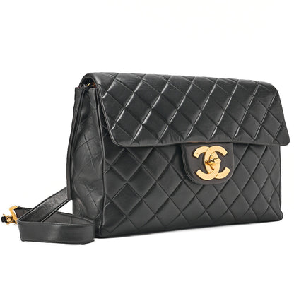 CHANEL Lambskin Matelasse Dekacoco Turn Lock Chain Backpack Black Gold-Tone Hardware, Pre-Owned