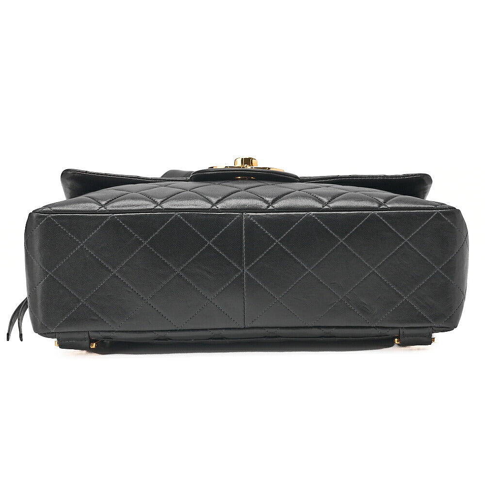 CHANEL Lambskin Matelasse Dekacoco Turn Lock Chain Backpack Black Gold-Tone Hardware, Pre-Owned