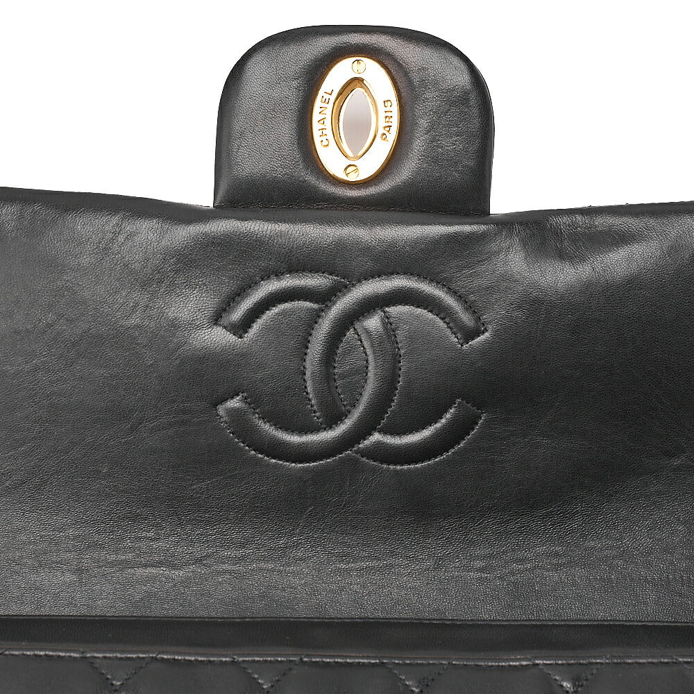 CHANEL Lambskin Matelasse Dekacoco Turn Lock Chain Backpack Black Gold-Tone Hardware, Pre-Owned