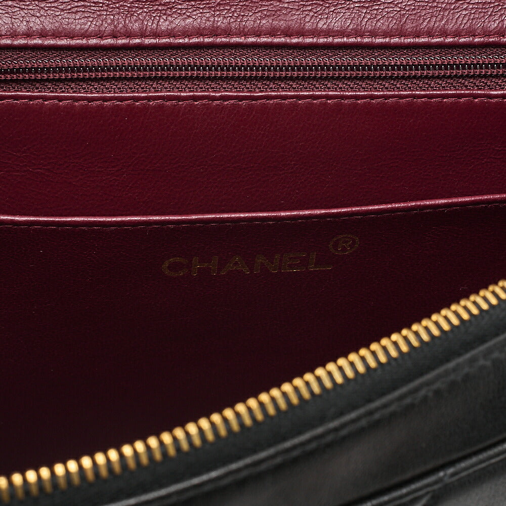 CHANEL Lambskin Matelasse Dekacoco Turn Lock Chain Backpack Black Gold-Tone Hardware, Pre-Owned