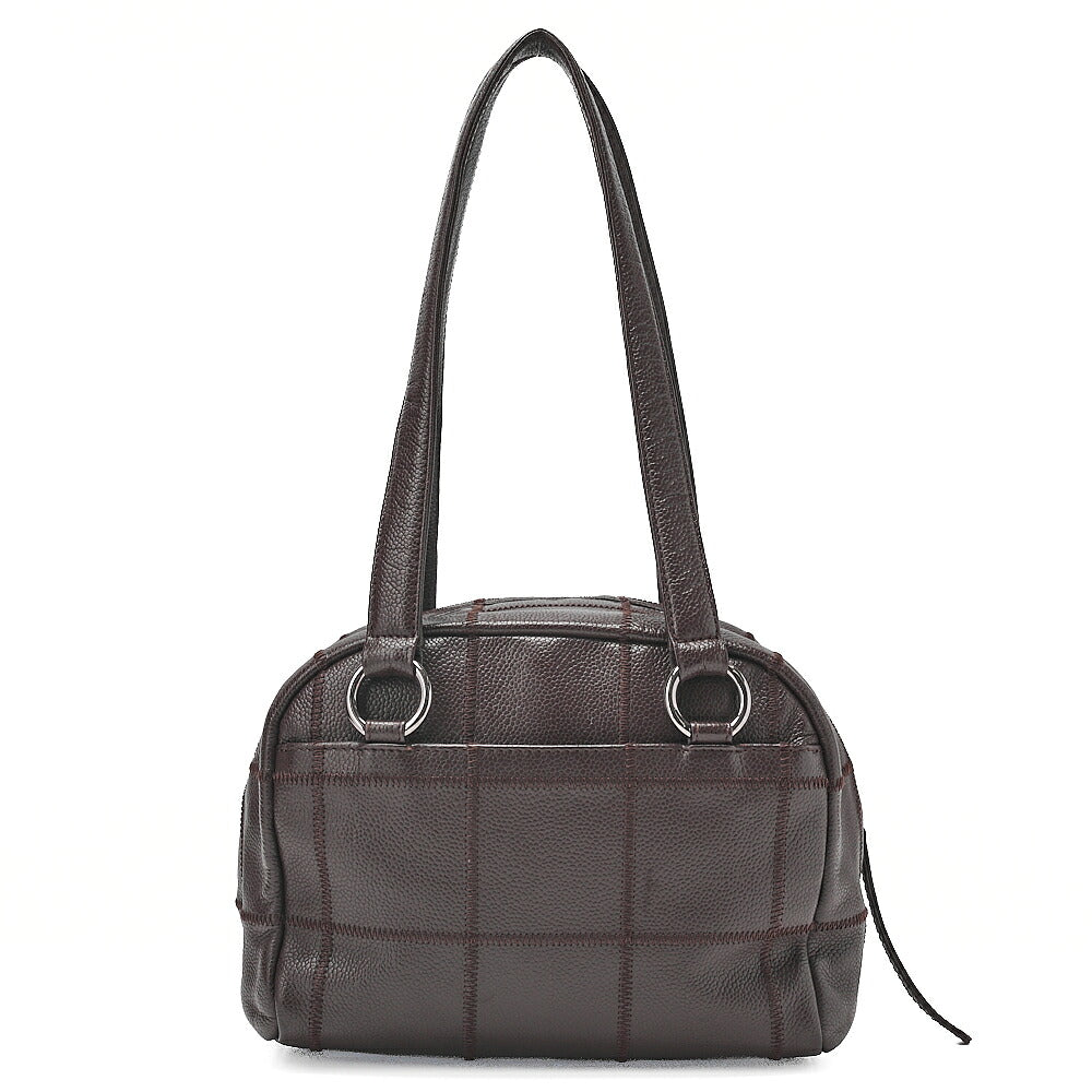 CHANEL Caviar Skin Choco Bar Tote Bag Brown Silver-Tone Hardware, Pre-Owned