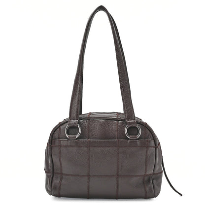 CHANEL Caviar Skin Choco Bar Tote Bag Brown Silver-Tone Hardware, Pre-Owned