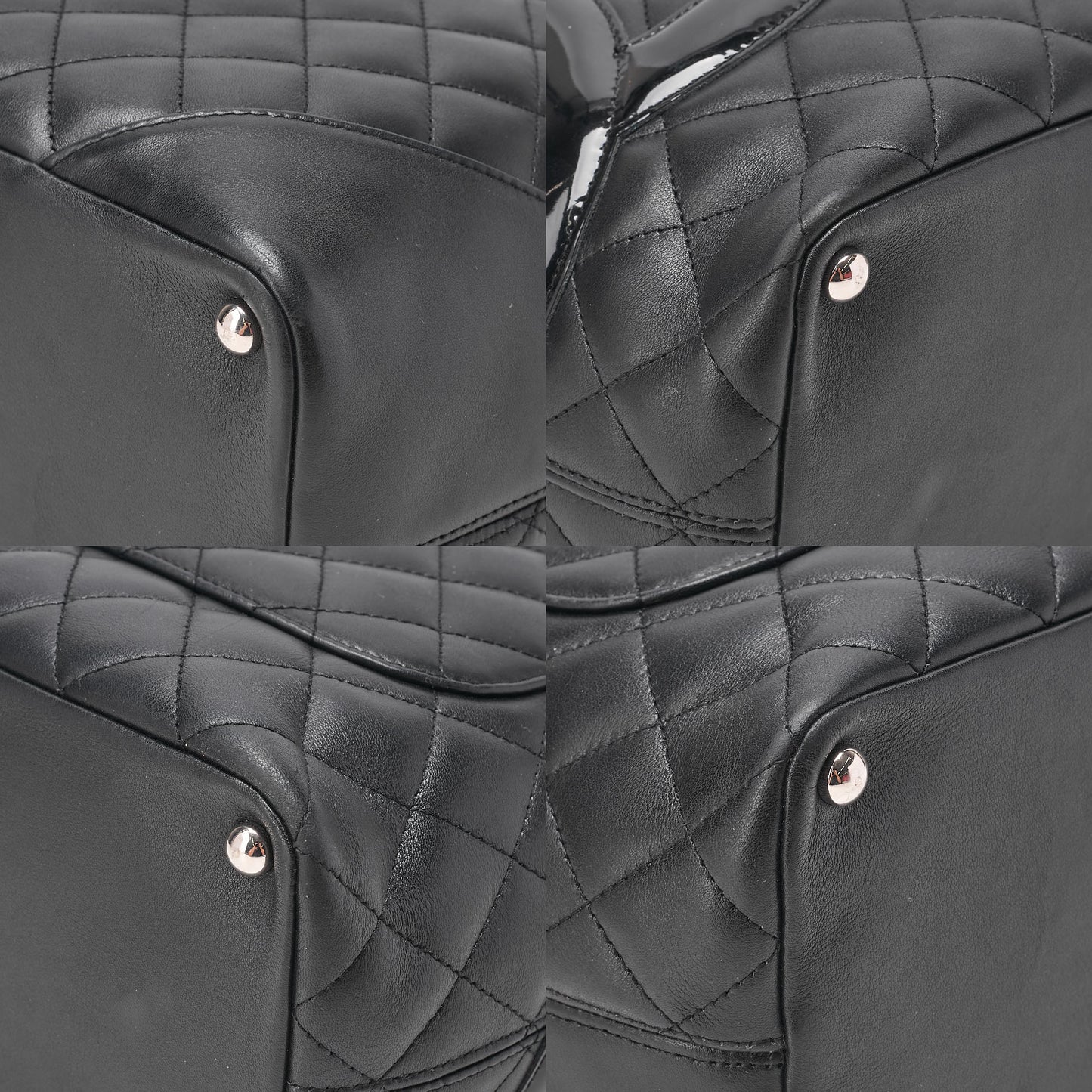 CHANEL Cambonline Matelasse Medium Calfskin Black Tote Bag Silver-Tone Hardware, Pre-Owned