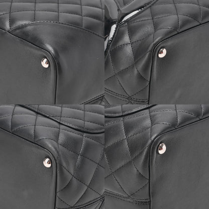 CHANEL Cambonline Matelasse Medium Calfskin Black Tote Bag Silver-Tone Hardware, Pre-Owned