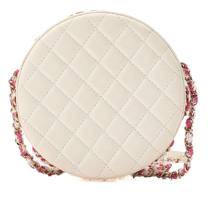 CHANEL Lambskin x Vinyl x Cotton Cruise Line Chain Shoulder Bag Float Pink x White Gold-Tone Hardware, Pre-Owned