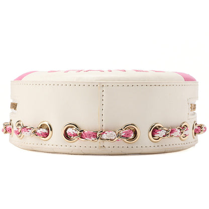 CHANEL Lambskin x Vinyl x Cotton Cruise Line Chain Shoulder Bag Float Pink x White Gold-Tone Hardware, Pre-Owned
