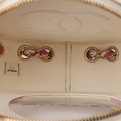 CHANEL Lambskin x Vinyl x Cotton Cruise Line Chain Shoulder Bag Float Pink x White Gold-Tone Hardware, Pre-Owned