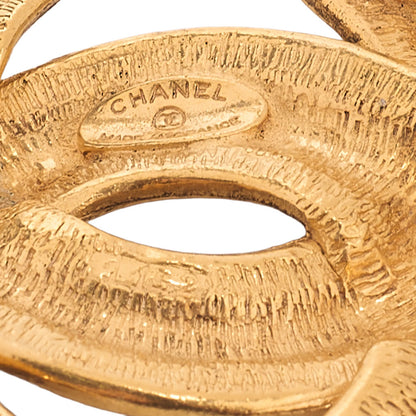 CHANEL Coco Mark Matelasse Brooch GP (Gold Plated) Gold-Tone Hardware, Pre-Owned