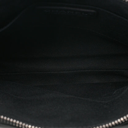 CHANEL Lambskin Matelasse Turn Lock Chain Shoulder Black Silver-Tone Hardware, Pre-Owned