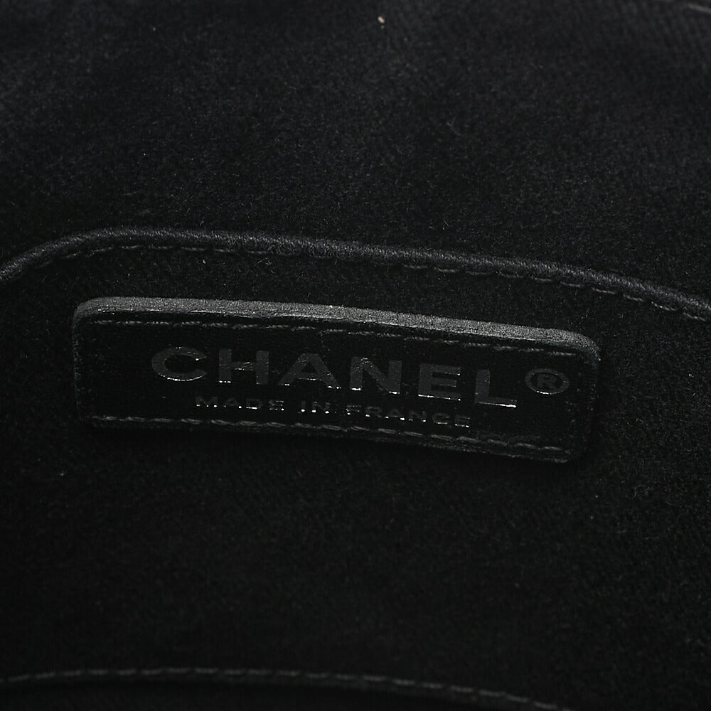 CHANEL Lambskin Matelasse Turn Lock Chain Shoulder Black Silver-Tone Hardware, Pre-Owned