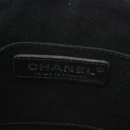 CHANEL Lambskin Matelasse Turn Lock Chain Shoulder Black Silver-Tone Hardware, Pre-Owned