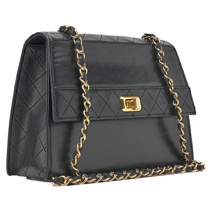 CHANEL Lambskin Matelasse Trapezoid 2.55 With Pouch Chain Shoulder Black Gold-Tone Hardware, Pre-Owned