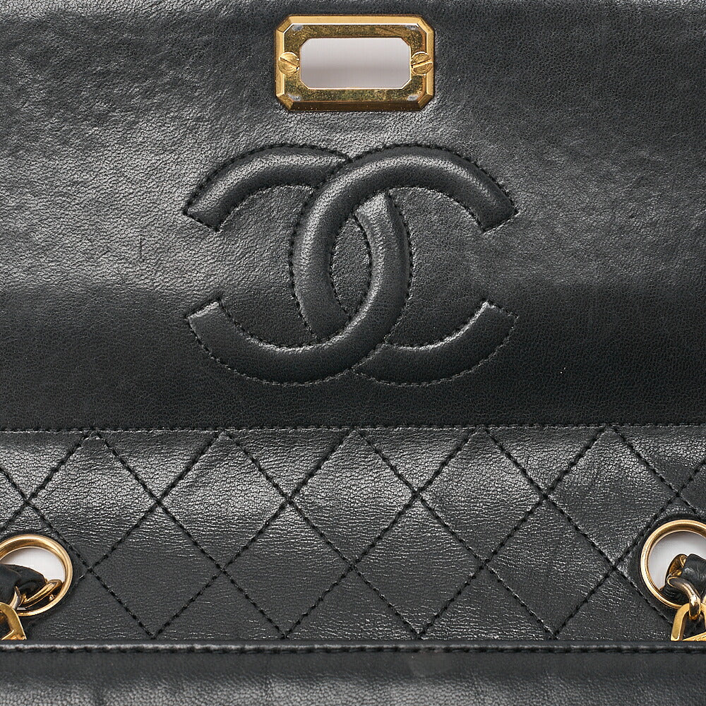 CHANEL Lambskin Matelasse Trapezoid 2.55 With Pouch Chain Shoulder Black Gold-Tone Hardware, Pre-Owned
