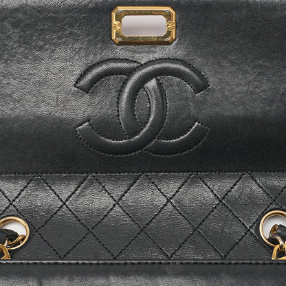 CHANEL Lambskin Matelasse Trapezoid 2.55 With Pouch Chain Shoulder Black Gold-Tone Hardware, Pre-Owned