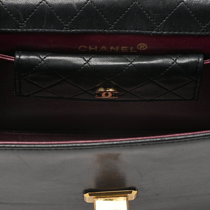 CHANEL Lambskin Matelasse Trapezoid 2.55 With Pouch Chain Shoulder Black Gold-Tone Hardware, Pre-Owned