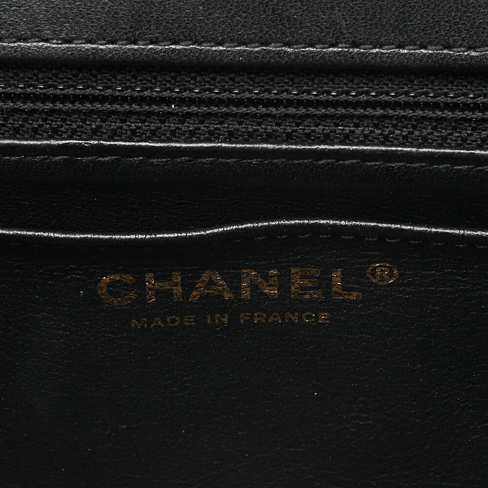 CHANEL Lambskin Graffiti 2.55 Lock 2.55 Chain Shoulder Black x Gold Gold-Tone Hardware, Pre-Owned