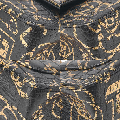 CHANEL Lambskin Graffiti 2.55 Lock 2.55 Chain Shoulder Black x Gold Gold-Tone Hardware, Pre-Owned