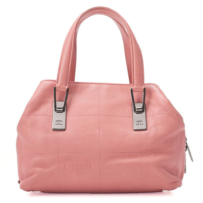CHANEL Caviar Skin Choco Bar Handbag Pink Silver-Tone Hardware, Pre-Owned