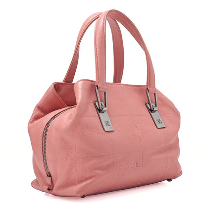 CHANEL Caviar Skin Choco Bar Handbag Pink Silver-Tone Hardware, Pre-Owned
