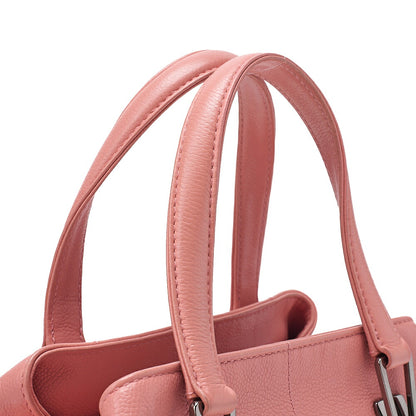 CHANEL Caviar Skin Choco Bar Handbag Pink Silver-Tone Hardware, Pre-Owned