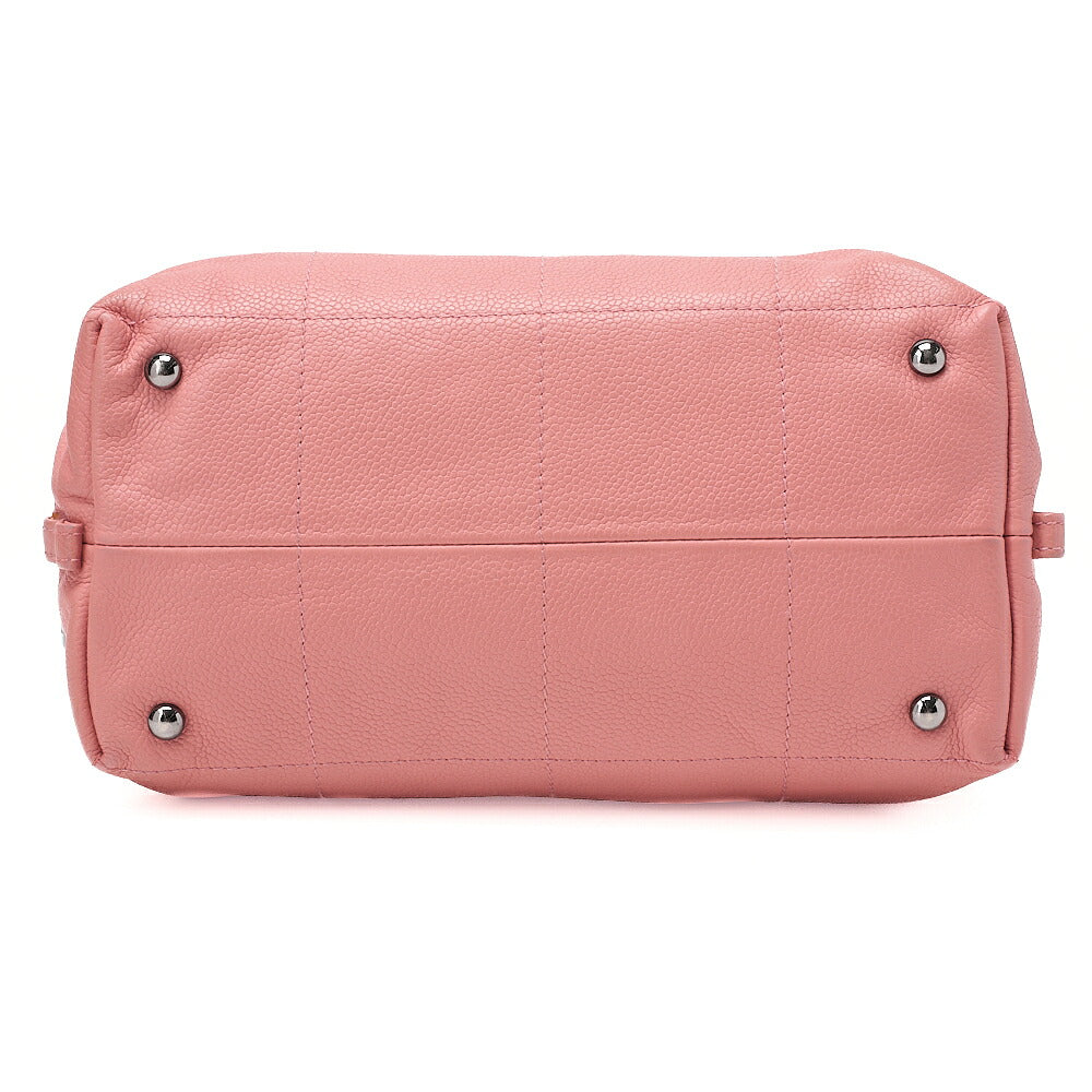 CHANEL Caviar Skin Choco Bar Handbag Pink Silver-Tone Hardware, Pre-Owned