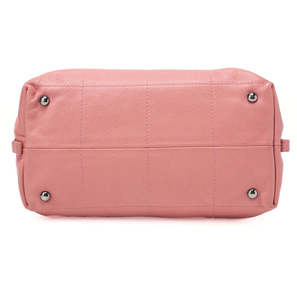 CHANEL Caviar Skin Choco Bar Handbag Pink Silver-Tone Hardware, Pre-Owned