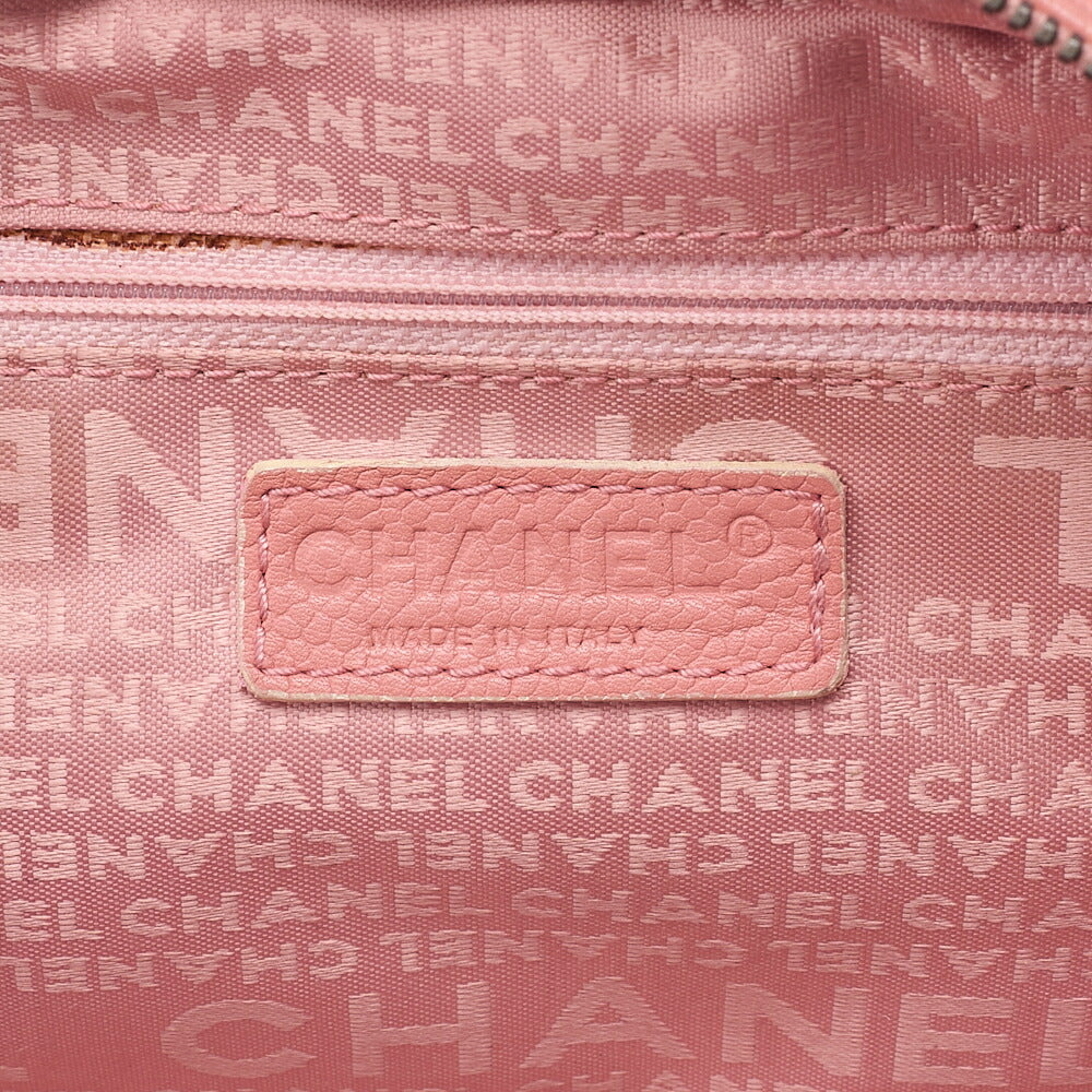 CHANEL Caviar Skin Choco Bar Handbag Pink Silver-Tone Hardware, Pre-Owned