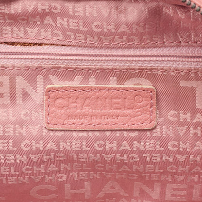 CHANEL Caviar Skin Choco Bar Handbag Pink Silver-Tone Hardware, Pre-Owned