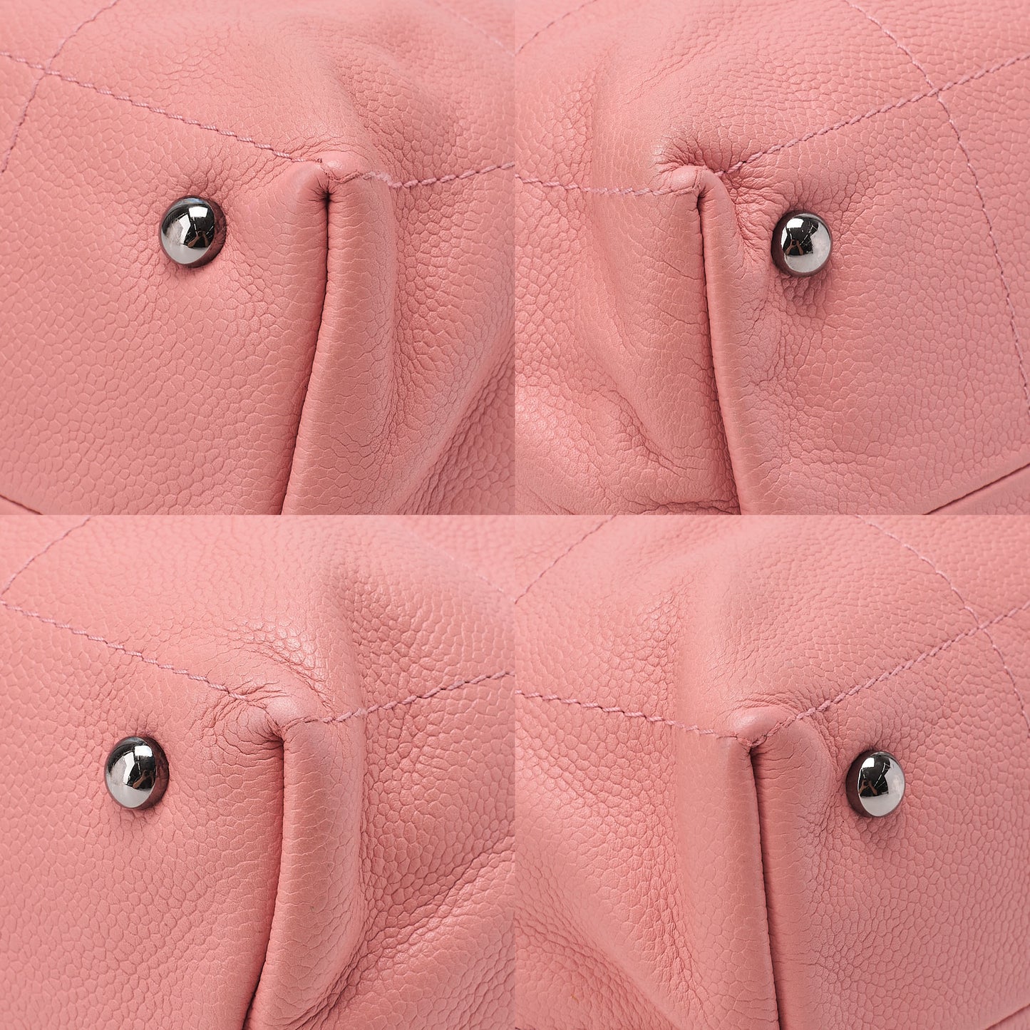 CHANEL Caviar Skin Choco Bar Handbag Pink Silver-Tone Hardware, Pre-Owned