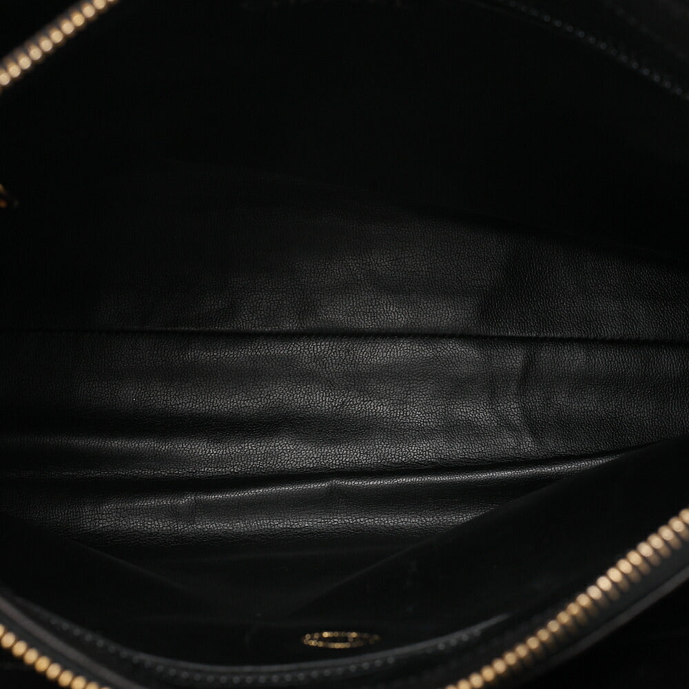CHANEL Lambskin Ball Charm Coco Mark Turn Lock Chain Shoulder Black Gold-Tone Hardware, Pre-Owned