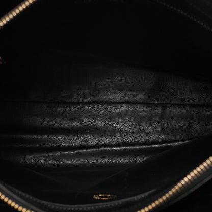 CHANEL Lambskin Ball Charm Coco Mark Turn Lock Chain Shoulder Black Gold-Tone Hardware, Pre-Owned