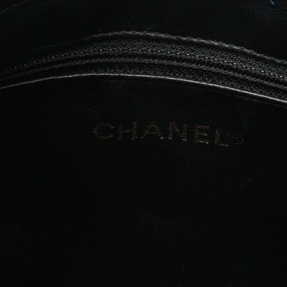 CHANEL Lambskin Ball Charm Coco Mark Turn Lock Chain Shoulder Black Gold-Tone Hardware, Pre-Owned