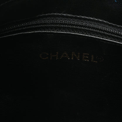 CHANEL Lambskin Ball Charm Coco Mark Turn Lock Chain Shoulder Black Gold-Tone Hardware, Pre-Owned