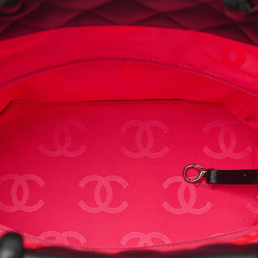 CHANEL Cambonline Matelasse Medium Calfskin Black Tote Bag Silver-Tone Hardware, Pre-Owned