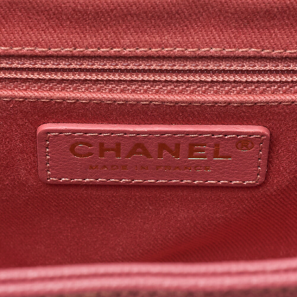 CHANEL Caviar Skin Matelasse Turn Lock 2-Way Chain Shoulder Pink Gold-Tone Hardware, Pre-Owned