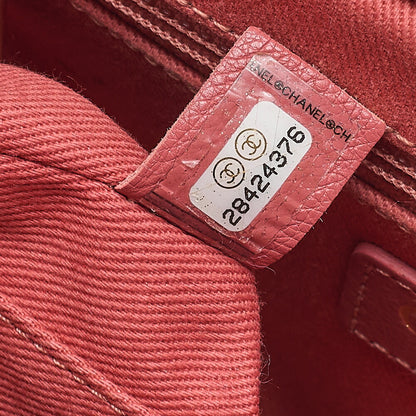 CHANEL Caviar Skin Matelasse Turn Lock 2-Way Chain Shoulder Pink Gold-Tone Hardware, Pre-Owned