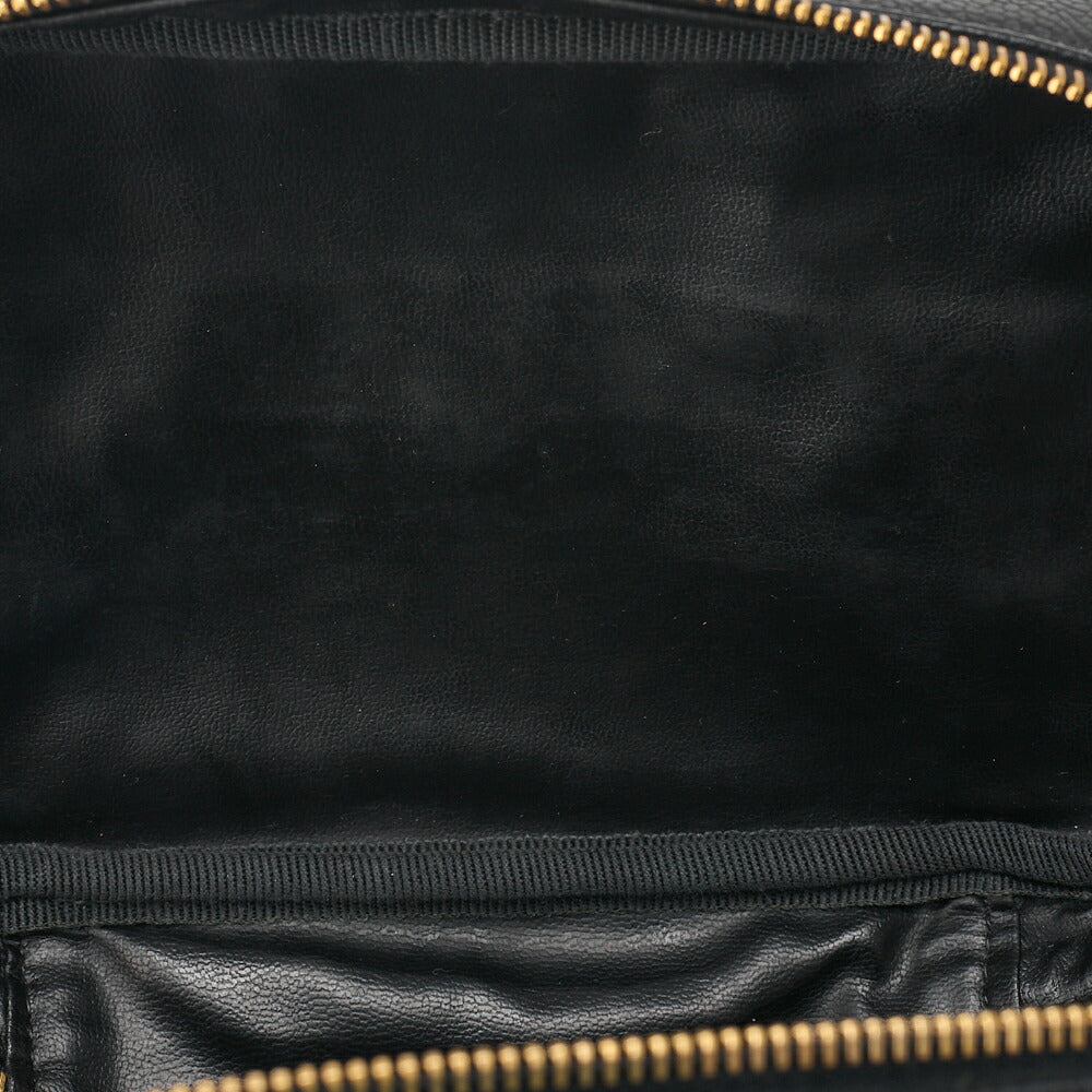 CHANEL Coco Mark Vanity Handbag Caviar Skin Black Gold-Tone Hardware, Pre-Owned