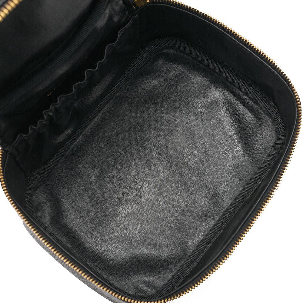CHANEL Coco Mark Vanity Handbag Caviar Skin Black Gold-Tone Hardware, Pre-Owned