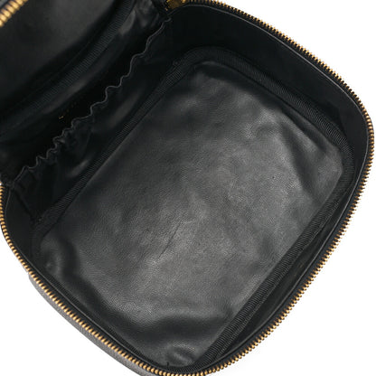 CHANEL Coco Mark Vanity Handbag Caviar Skin Black Gold-Tone Hardware, Pre-Owned